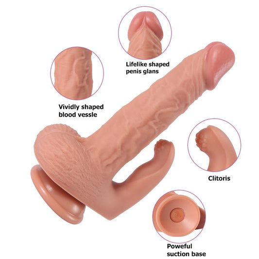 Dildo Haydon com 20 modos de vibração e estimulador de clitóris